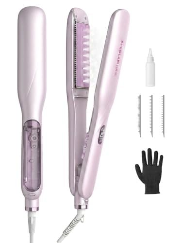 Steam Flat Iron Hair Straightener 1.5 Inch Ceramic with Combs