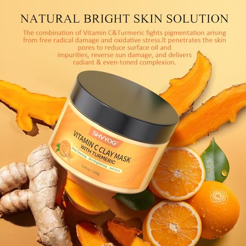 Turmeric Vitamin C Clay Mask with Kaolin Clay for Dull