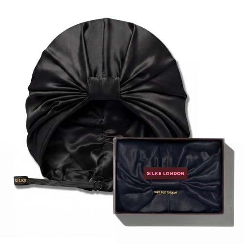 Silk Hair Wrap Bonnet for Women : Double-Lined Black