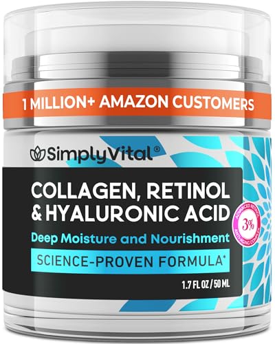 Face Moisturizer Retinol Collagen Hyaluronic Acid Cream 1.7 oz