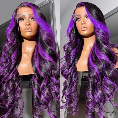 Purple Highlight Lace Front Wig