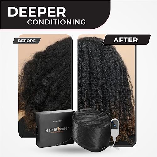 Hair Steamer for Natural Hair 10-Level Heat Cap Deep Conditioning