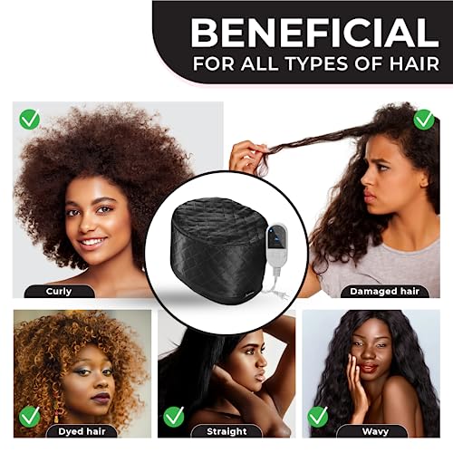 Hair Steamer for Natural Hair 10-Level Heat Cap Deep Conditioning