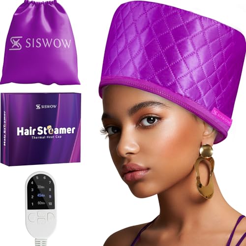 Hair Steamer for Deep Conditioning 10-Level Heating Cap Black Hair