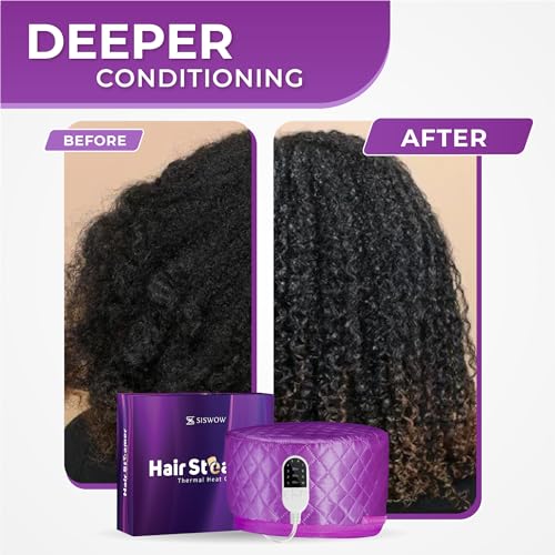 Hair Steamer for Deep Conditioning 10-Level Heating Cap Black Hair