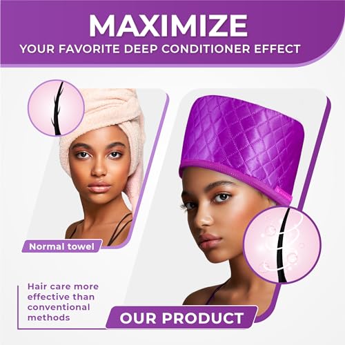 Hair Steamer for Deep Conditioning 10-Level Heating Cap Black Hair