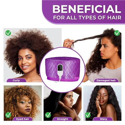 Hair Steamer for Deep Conditioning 10-Level Heating Cap Black Hair