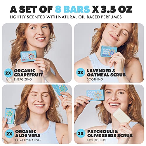 Goat Milk Soap Bar Set (Pack of 8)