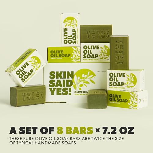 Olive Oil Bar Soap 8 Pack | Made in Greece | Pure Oilve Oil Hand Soap | Moisturizing, Nuorishing and Gentle on Skin, Rich in Antioxidants