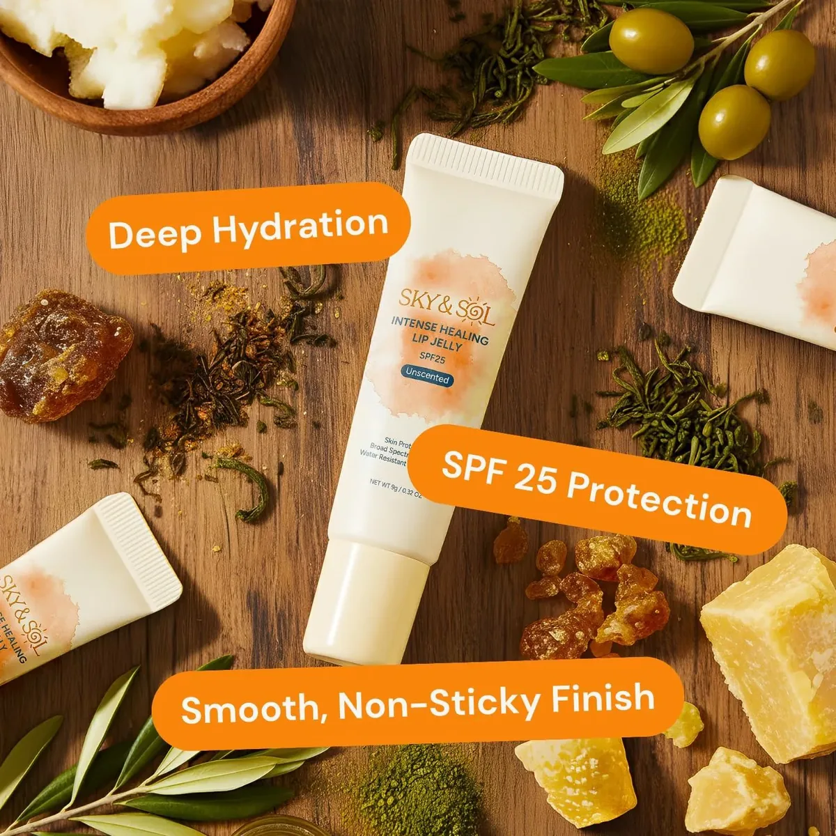 Lip Jelly SPF 25 – 3 Pack Natural Hydrating Lip Balm