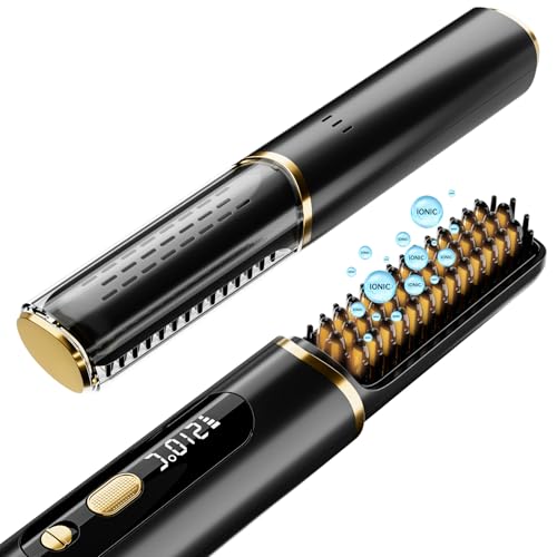 Cordless Hair Straightener Brush Negative Ionic