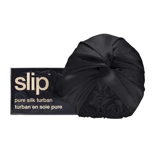 Pure Silk Bonnet, Black - 100% Mulberry Silk | Made with SlipSilk™ | Helps to protect your