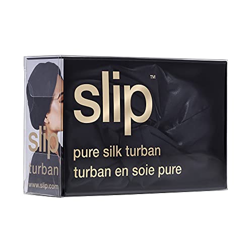 Pure Silk Bonnet, Black - 100% Mulberry Silk | Made with SlipSilk™ | Helps to protect your