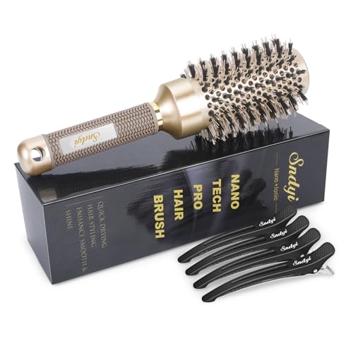 Nano Ceramic Ionic Round Brush with Boar Bristles