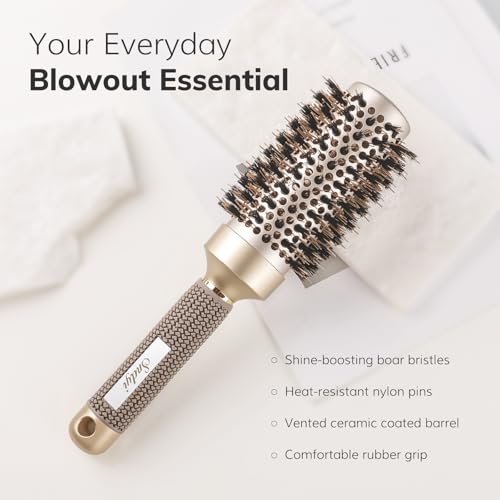Nano Ceramic Ionic Round Brush with Boar Bristles