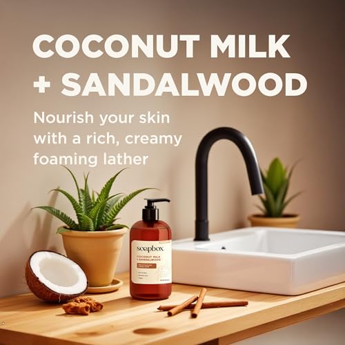 Coconut Milk and Sandalwood Liquid Hand Soap, 3-Pack