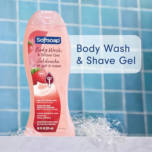 Body Wash and Shave Gel, Creamy Strawberry Scent, 20 fl oz