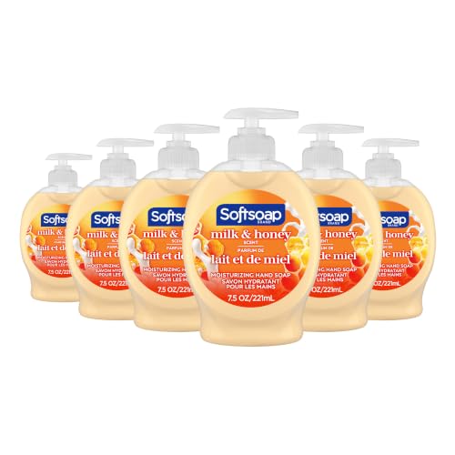 Moisturizing Liquid Hand Soap, Milk and Honey, 7.5 Fluid Ounce, Pack of 6 (Package may vary)