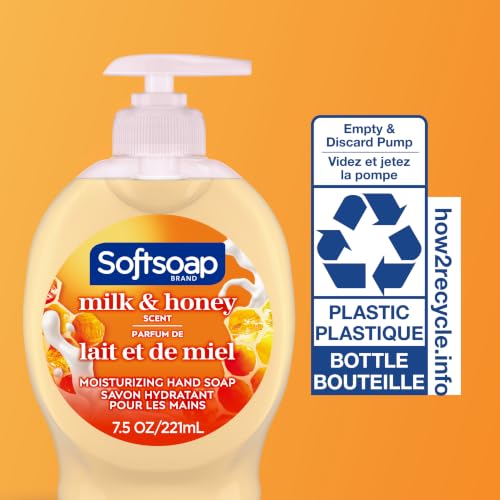 Moisturizing Liquid Hand Soap, Milk and Honey, 7.5 Fluid Ounce, Pack of 6 (Package may vary)