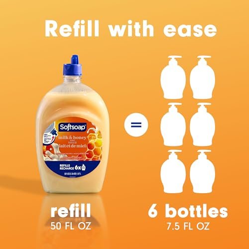 Moisturizing Liquid Hand Soap, Milk & Honey Scent, 50 fl oz Refill