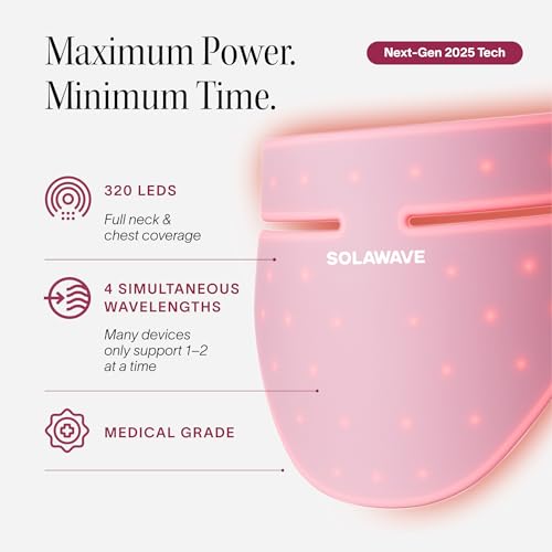 Neck & Chest Red Light Therapy Mask | LED Beauty Device with 4 Wavelengths | Visibly Firms