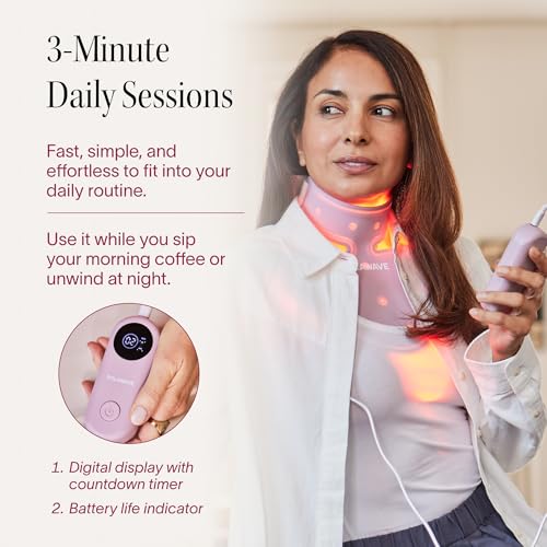 Neck & Chest Red Light Therapy Mask | LED Beauty Device with 4 Wavelengths | Visibly Firms