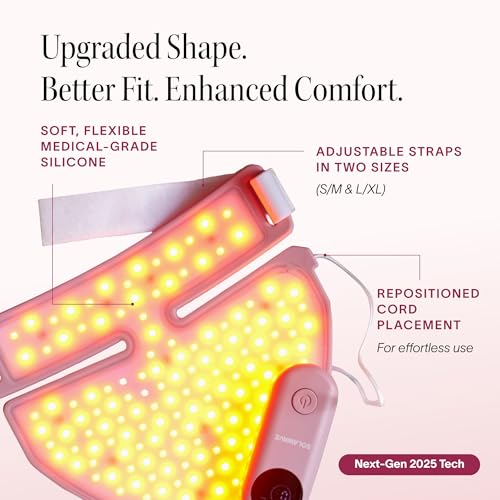 Neck & Chest Red Light Therapy Mask | LED Beauty Device with 4 Wavelengths | Visibly Firms