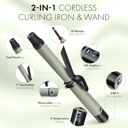 Sage 1 Inch Cordless Curling Iron and Wand
