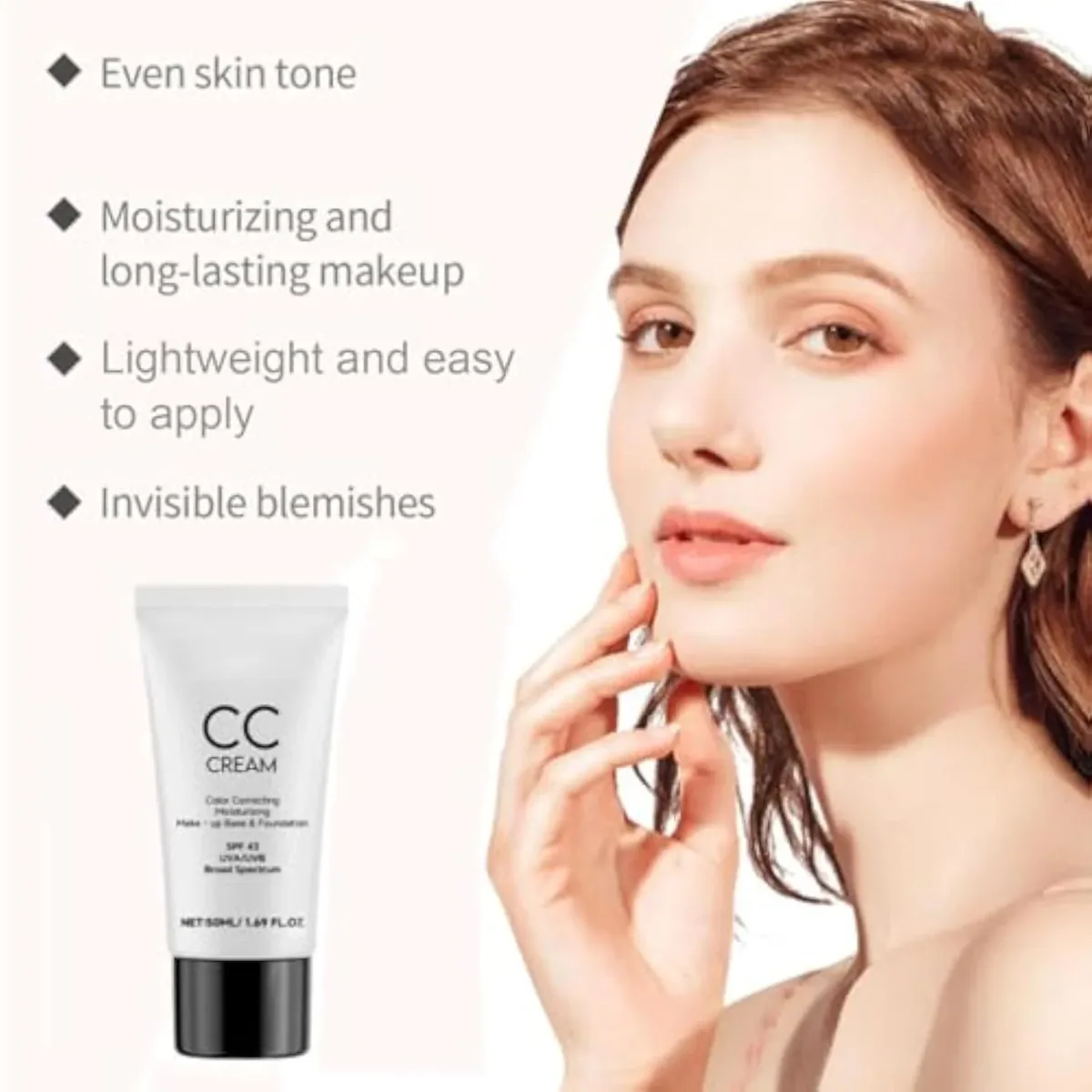 CC Cream, Korean CC Cream, Corrects Skin Tone, Lightweight and Moisturizing, All-Around Coverage Foundation, Specially Formulated for Mature Women, Suitable for All Skin T