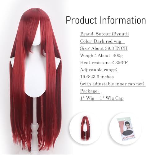 40 Inch Long Red Straight Cosplay Wig