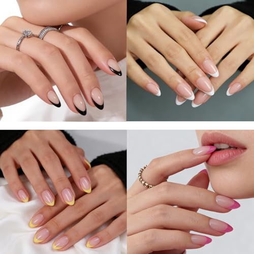 216 Pcs French Tip Press on Nails Kit