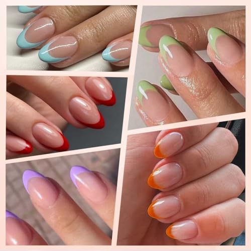216 Pcs French Tip Press on Nails Kit
