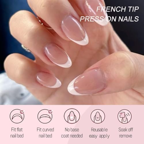 216 Pcs French Tip Press on Nails Kit