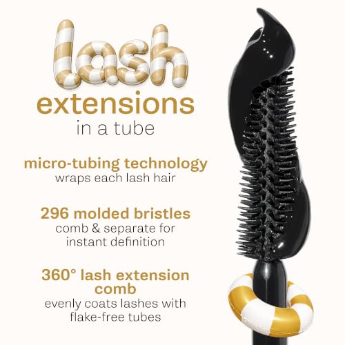 tartelette XL tubing mascara – Lash Extensions in a Tube with Peptide, Extra-Bold Buildable Length & Volume, Smudge-Proof Longwear, Easy-to-Remove, Vegan & Cruelty-Free, trav
