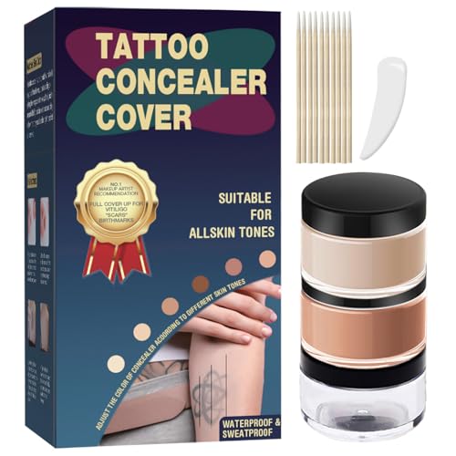 Waterproof Tattoo Cover Up Concealer Kit, 2 Shades