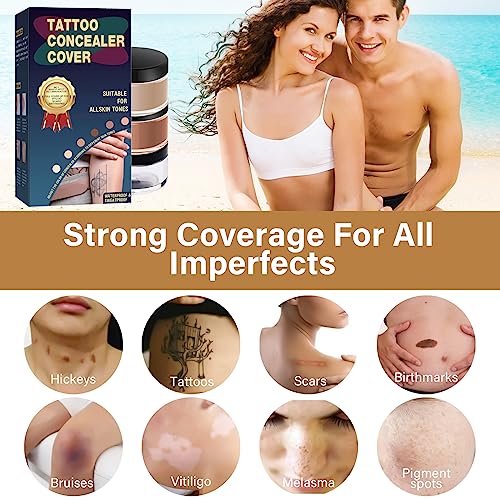 Waterproof Tattoo Cover Up Concealer Kit, 2 Shades