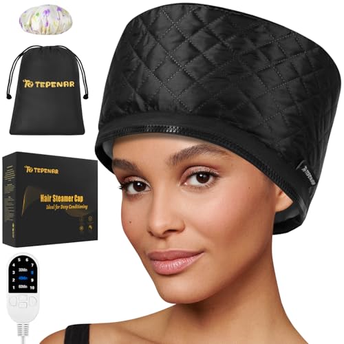 Hair Steamer for Deep Conditioning Upgraded Heat Cap 10-Level 3 Time Settings