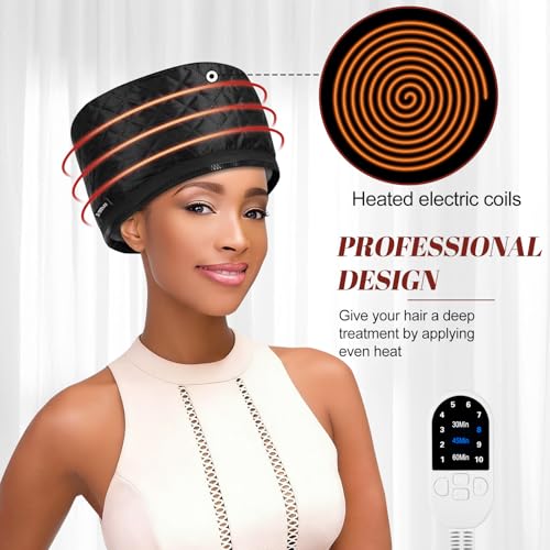 Hair Steamer for Deep Conditioning Upgraded Heat Cap 10-Level 3 Time Settings