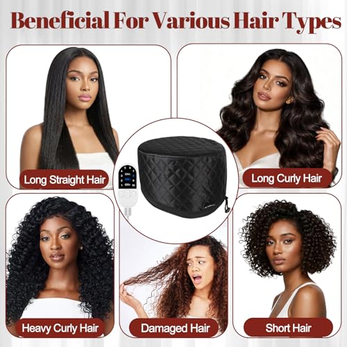 Hair Steamer for Deep Conditioning Upgraded Heat Cap 10-Level 3 Time Settings