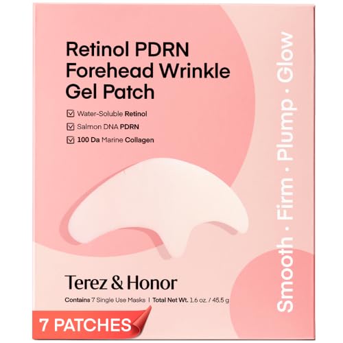 Retinol PDRN Forehead Wrinkle Patches - Korean Hydrogel Mask for Forehead & Between Eyes