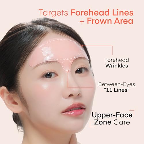 Retinol PDRN Forehead Wrinkle Patches - Korean Hydrogel Mask for Forehead & Between Eyes