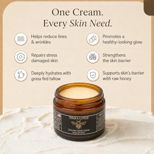 Organic Grass-Fed Beef Tallow Balm with Raw Honey