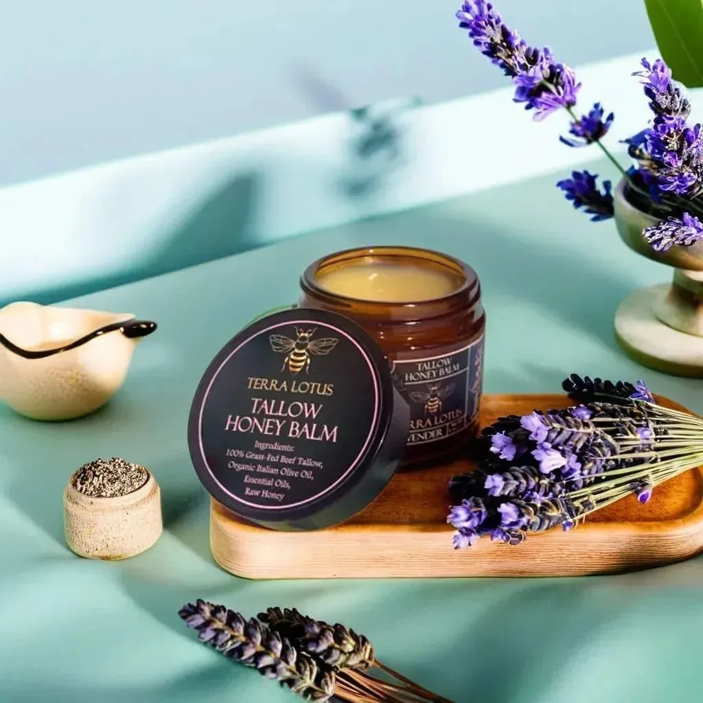 - Organic Grass-Fed Beef Tallow Balm with Raw Honey