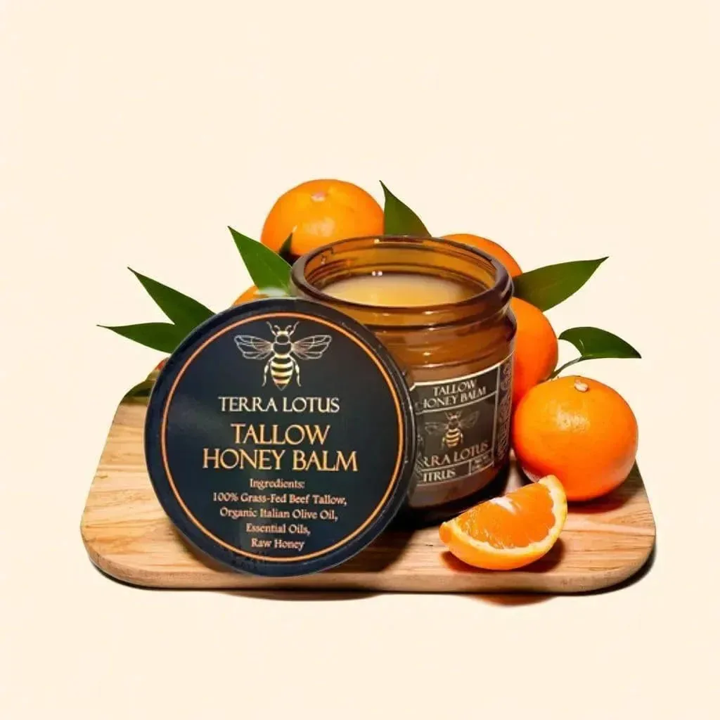 - Organic Grass-Fed Beef Tallow Balm with Raw Honey