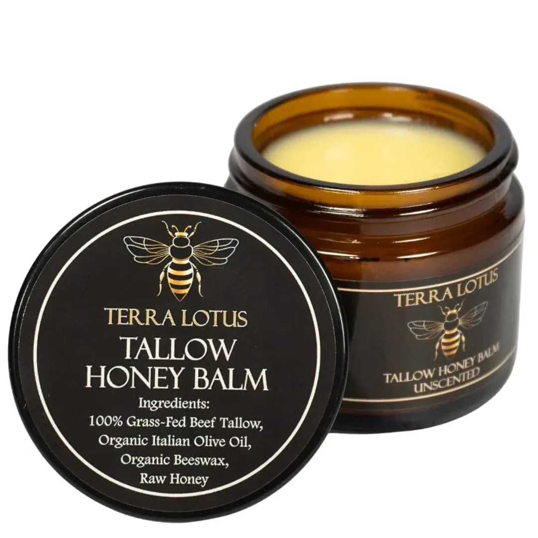 - Organic Grass-Fed Beef Tallow Balm with Raw Honey