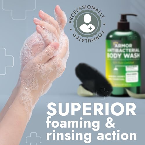 Antibacterial Body Wash with Scrubber for Back Acne, Body Odor & Irritation