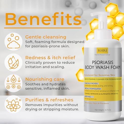Body Wash Psoriasis Treatment For Skin Foaming Cleanser with Scrubber