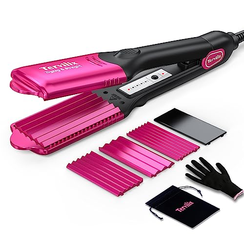 Crimper Hair Iron with 4 Interchangeable Plates Keratin Argan
