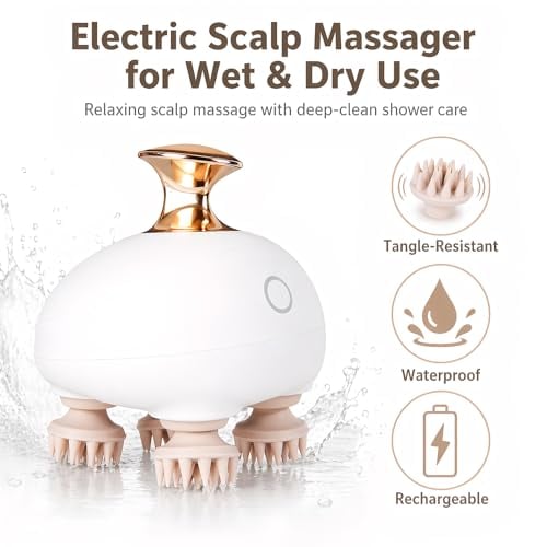 Electric Scalp Massager Waterproof Shampoo Brush for Long Hair