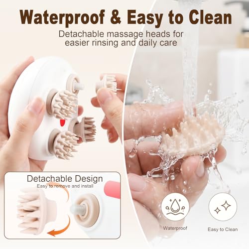 Electric Scalp Massager Waterproof Shampoo Brush for Long Hair